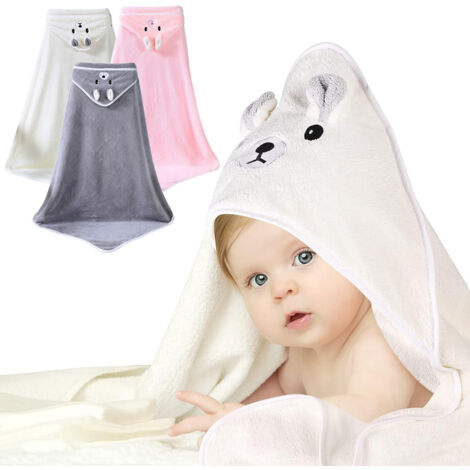 Serviette De Bain Bébé Avec Capuche - 80x80 Cm, Ultra Douce, Absorbante, Motif Animal - 4