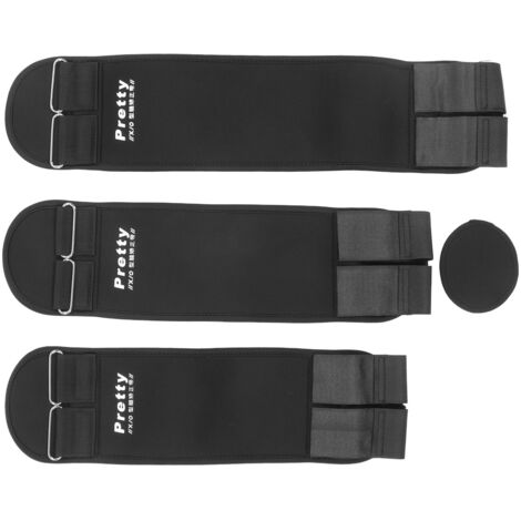 3 pièces Ceinture Correctrice de Jambes Élastique pour Genoux, Redressement Postural Jambes en X/O, Taille XL Noir