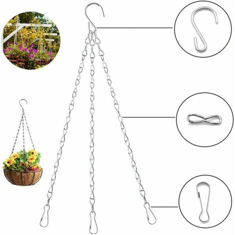 3 Pieces Chaîne de Suspension de Panier de Pot de Fleur, Chaîne en Métal de Suspension Plante Panier Pot de Fleurs,pour Les Paniers Suspendus, La Décoration de Jardin