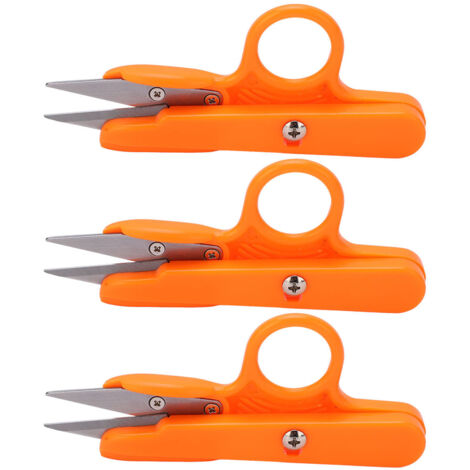 3 pièces Ciseaux à Broder Miniatures Légers Portables en Acier Inoxydable Couleur Orange pour Couture et Crochet