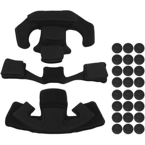 3 Pièces Coussinet en Mousse Mémoire Protection Rembourrage pour Casque Moto Scooter Vélo Universel Noir