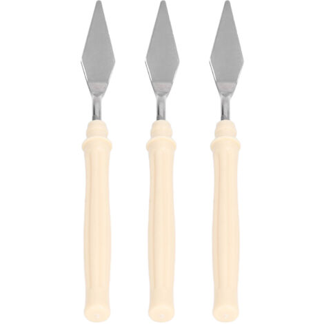 3 Pièces Couteau à Palette en Acier Inoxydable, Manche Plastique, Outils de Peinture à l'Huile Polyvalents et Suspendables