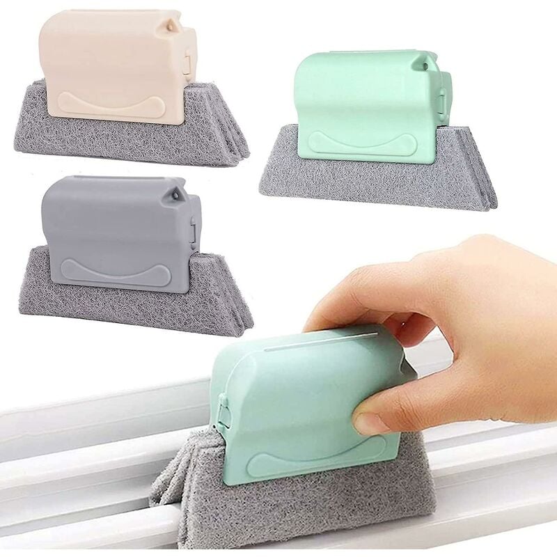 3 Pieces Creative Window Groove Cleaning Brush, Cleaning Brush for Window Magic Cleaning All Corners and Spaces