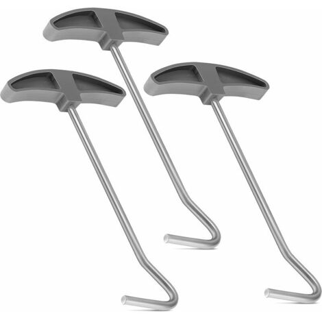 3 Pièces Crochet de Sol pour Piquet de Tente Piquets de Tente d'Extracteur d'Extracteur de Cheville avec Crochet Extracteur Extracteur Accessoires de Tente avec Poignée en Plastique