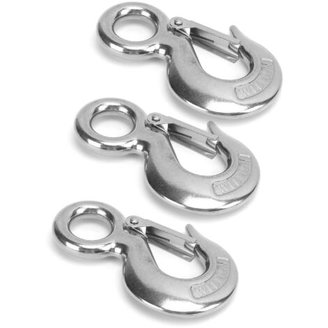 3 Pièces Crochet Œillet à Fermoir Sécurisé Acier Inoxydable pour Levage Marine 1T