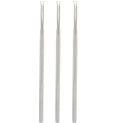 3 pièces Cuillère à Cire d'Oreille en Acier Inoxydable Triple Anneau - Outil de Nettoyage Auditif