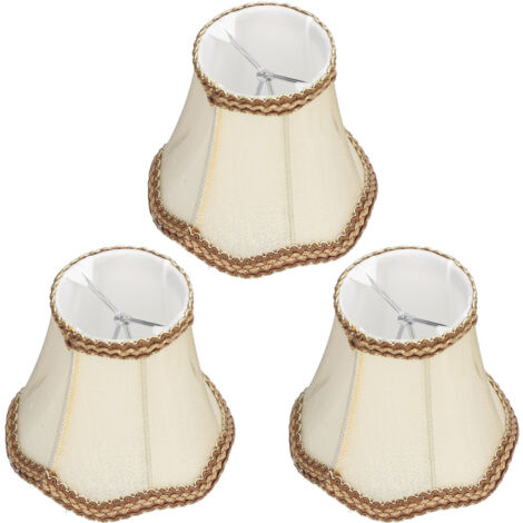 3 pièces d'abat-jour à clipser E14 pour lustre moderne en tissu pour maison, hall, hôtel, couleur or