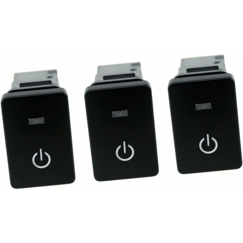 3 piècces de bouton de commande 12V interrupteur bouton de commutation d'alimentation de voiture
