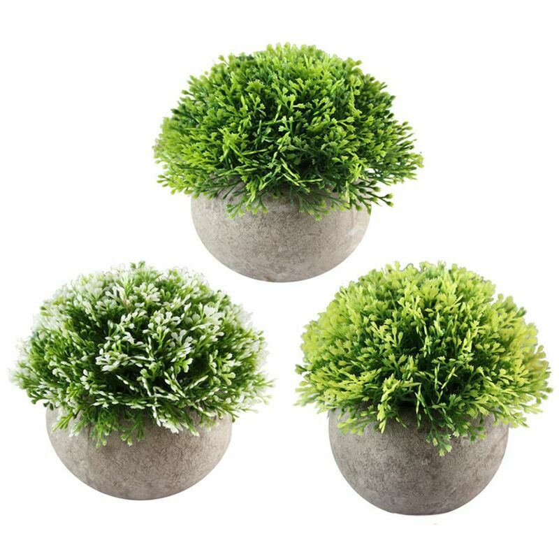 Tuserxln - 3 Pièces de Petites Plantes Artificielle avec Pot Intérieur Exterieur Fleur Artificielles pour Décoration Maison, Jardin, Cuisine,