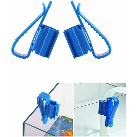 3 pièces de support de tuyau d'aquarium multifonctionnel bleu installation collier de serrage de tuyau d'eau support de tuyau accessoires d'aquarium-