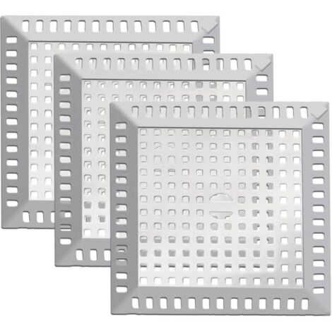 3 Pièces Douche Filtre Cheveux Carré Filtre Drain de Douche en Acier Inoxydable Protection de Drain 120 X 120 mm Douche Drain Attrape-Cheveux Convient pour Salles de Bains Éviers de Cuisine