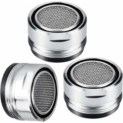3 Pièces Embout Robinet Salle de Bain 24mm, Mousseur Robinet Economie Eau, Embout Robinet Cuisine avec Joint D'étanchéité, Économiseurs d'Eau Robinet pour Lavabo, Salle de Bain, Cuisine