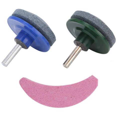 3 pièces/Ensemble Aiguiseur de Lame de Tondeuse à Gazon, Tondeuse à Gazon Universelle Tondeuse à Gazon Kit d'affûtage de Lame de Meulage Outil de Pierre d'affûtage Accessoire de Jardin