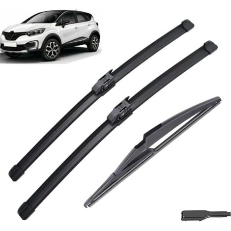 3 pièces ensemble de balais d'essuie-glace de hayon avant arrière for Renault Captur Kaptur 2020 2019 2018 2017 26 "16" 12" Ajustement parfait pour les pare-brise