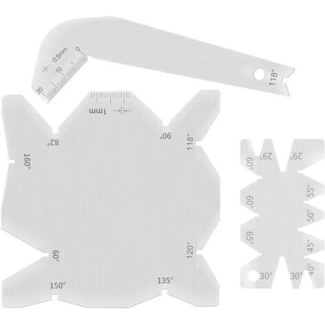 3 pièces/ensemble Jauges angulaires. outil d'affûtage de foret d'angle en acier de 118 degrés+ jauge d'inspection + jauge de mesure d'angle avec sac en PU pour affûteur de forets. scie à table