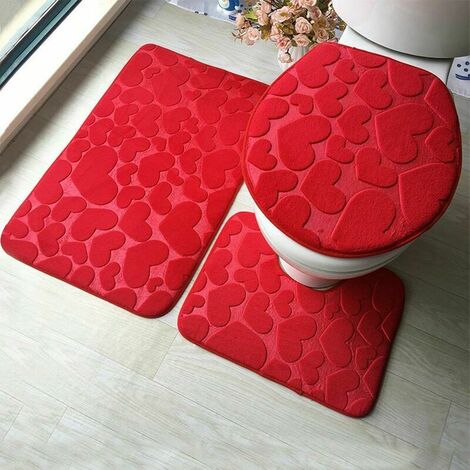 3 pièces/ensemble salle de bain tapis de bain ensemble tapis de toilette flanelle anti-dérapant douche tapis ensemble maison toilette couvercle couverture salle de douche tapis tapis de sol