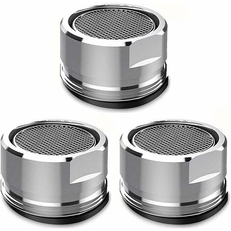 3 Pieces Faucet Filter Replacement Insert Tap Spout Aerator, 24MM Kitchen and Bathroom Diffuser Faucet External Thread Faucet Replacement Part with Gasket