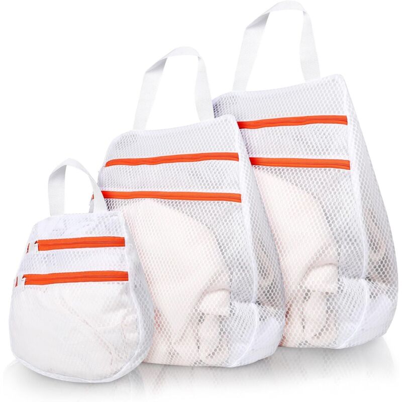 3 Pièces Filet Linge Machine à Laver, [Upgrade] Double Couche Filet a Linge, Sac Linge Sale avec Fermeture Éclair, pour Soutien-Gorge, Chaussettes
