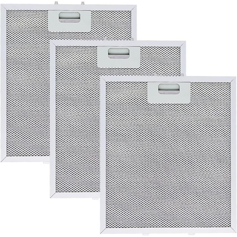 3 pièces Filtre à Graisse Métallique pour Hotte Aspirante 305 x 267mm ,filtres pour hotte aspirante de cuisine,Filtre en Maille Accessoire Hotte
