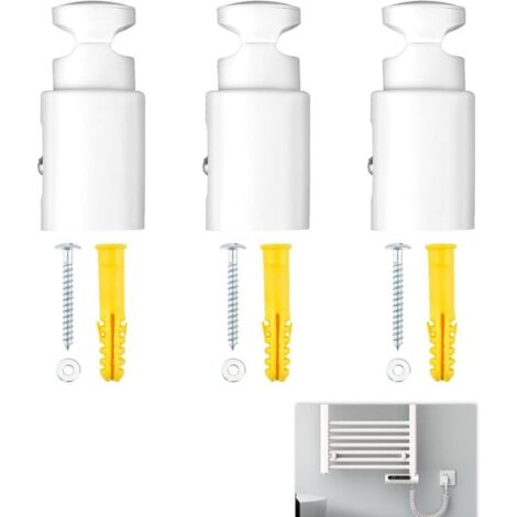 3 Pièces Fixation Sèche Serviette, Support Seche Serviette Universels Attache Seche Serviette, Distance Réglable, Résistant à l'Humidité et à la Chaleur, Convient aux Radiateurs Droits et Courbes