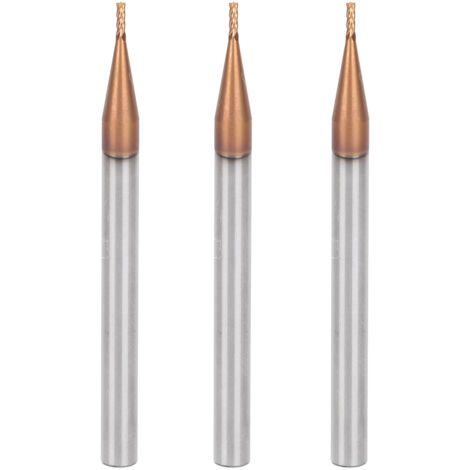3 Pièces Fraise 4 Dents Acier Tungstène pour CNC, Outil de Coupe Bois 1x50x4T