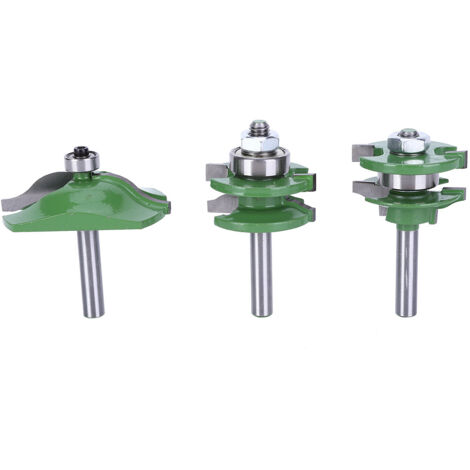 3 Pièces Fraise à Bois en T à 8 Dents, Kit de Fraises Réglables pour Portes et Panneaux de Meubles