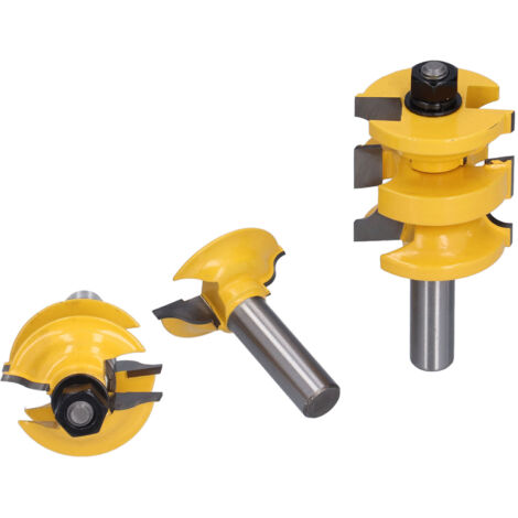 3 Pièces Fraiseuse à Rainurer pour Cadres de Porte, Set de Coupe à Tenon pour Travail du Bois, Fraise 1/2 Pouce