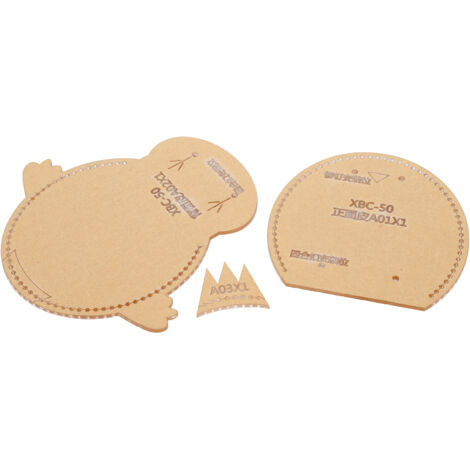 3 Pièces Gabarit Acrylique pour Sac à Pièces DIY Motif Cuir Artisanat Moule Transparent