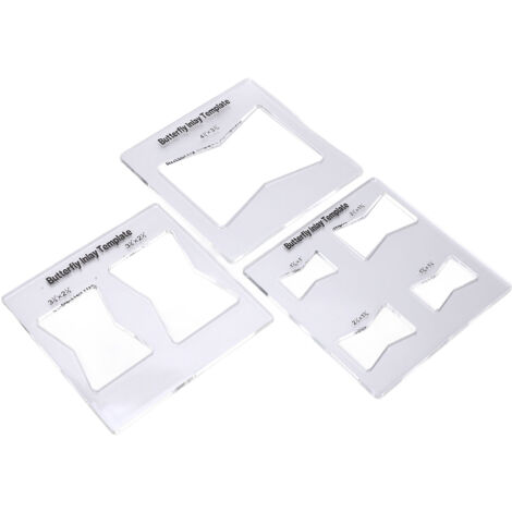 3 Pièces Gabarits de Découpe Papillon pour Bois avec Modèles Décoratifs et Accessoires de Routage