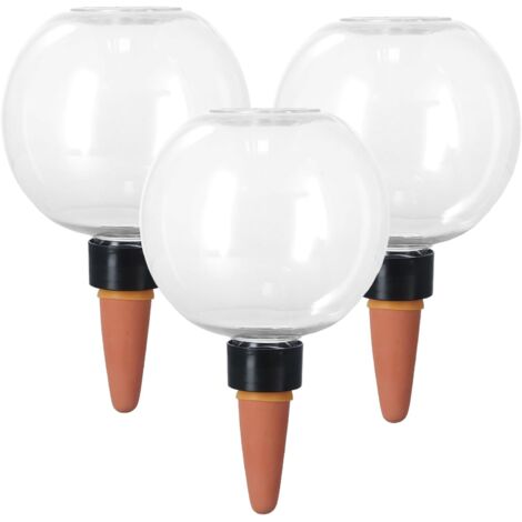 3 Pièces Globe d'arrosage, Plastique transparent, Capacité 500ml, Système irrigation automatique, Pour plantes intérieur extérieur