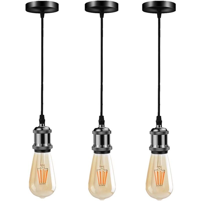 Image of 3 Pieces Industrial Metal Pendant Light,Vintage&hellip;