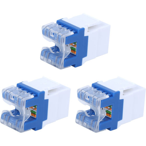 3 pièces Jack RJ45 CAT5E UTP Module Keystone 180 degrés