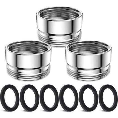 3 pièces Kit d'adaptateur de robinet, Mâle M22 mm vers Femelle M22 mm Ensemble d'adaptateurs pour aérateur de cuisine Adaptateur de robinet d'évier Filtre à eau pour tuyau d'arrosage