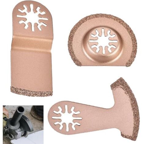 3 pièces lame de scie oscillante carrelage Accessoires pour pierre, outils multifonction béton et coulis mortier -
