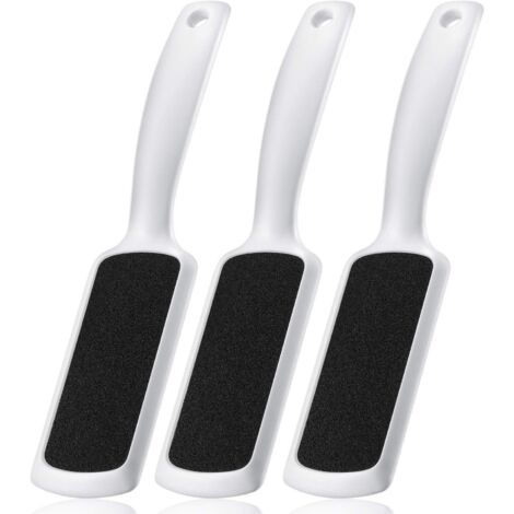 3 Pièces Lime à Pied Double Face Fichier de Rape de Pied Dissolvant de Peau Morte et Dure épurateur de Pieds Soin des Pieds pour Pieds Craquelés Humides et Secs (Blanc)