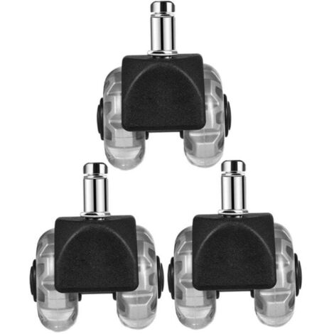3 pièces Lot de Roulettes Pivotantes Robustes pour Chaise de Bureau et Fauteuil Gamer Roues de Remplacement Silencieuses pour Meubles et Petits Appareils