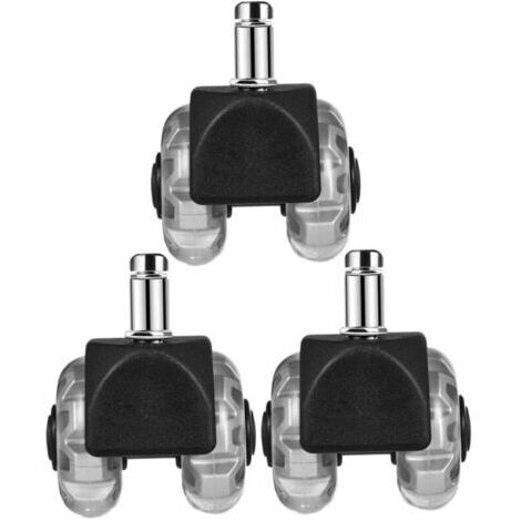 3 pièces Lot de Roulettes Pivotantes Robustes pour Chaise de Bureau et Fauteuil Gamer Roues de Remplacement Silencieuses pour Meubles et Petits Appareils
