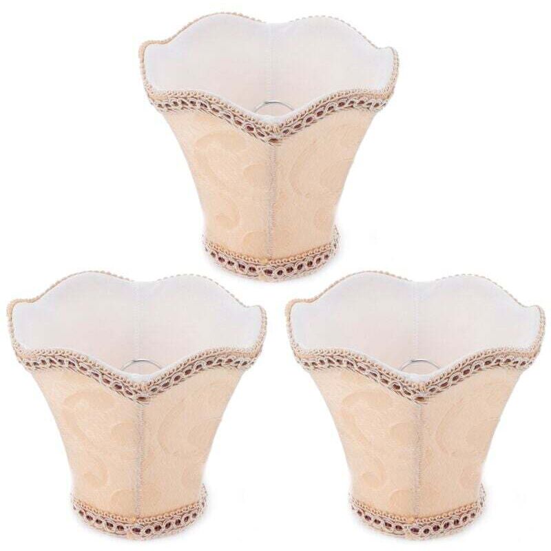 3 pièces lustre abat-jour moderne E14 ClipOn abat-jour en tissu pour hôtels KTV Clubs abricot