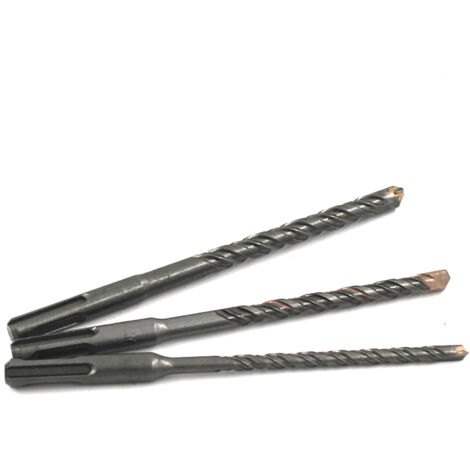 3 pièces Mèches Perforateur Béton 6/8/10mm à 2 Puits et 2 Rainures pour Maçonnerie