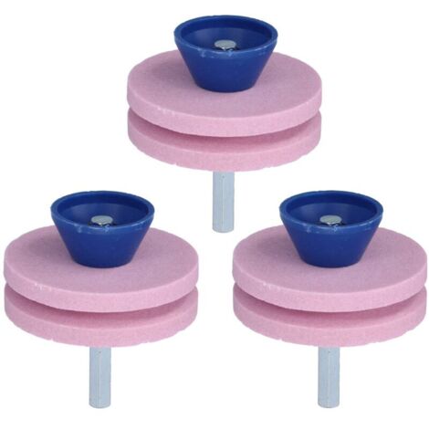 3 Pièces Meule Abrasive Double Couche pour Affûteuse de Lames de Tondeuse à Gazon - Remplacement Lame