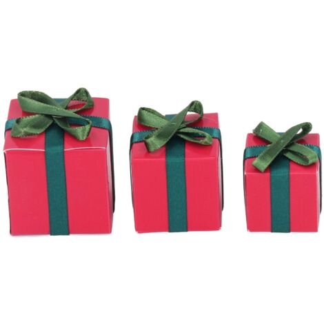 3 Pièces Mini Boîte Cadeau Simulation pour Maison de Poupée 1:12 - Idéal Décoration Miniature et Accessoire Cadeau Créatif