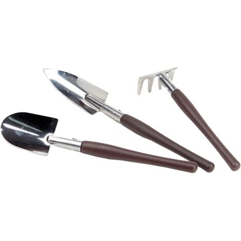 3 pièces Mini Outils De Jardinage avec Pelle Râteau Et Cultivateur pour Pots De Fleurs Et Travaux De Jardinage Intérieur