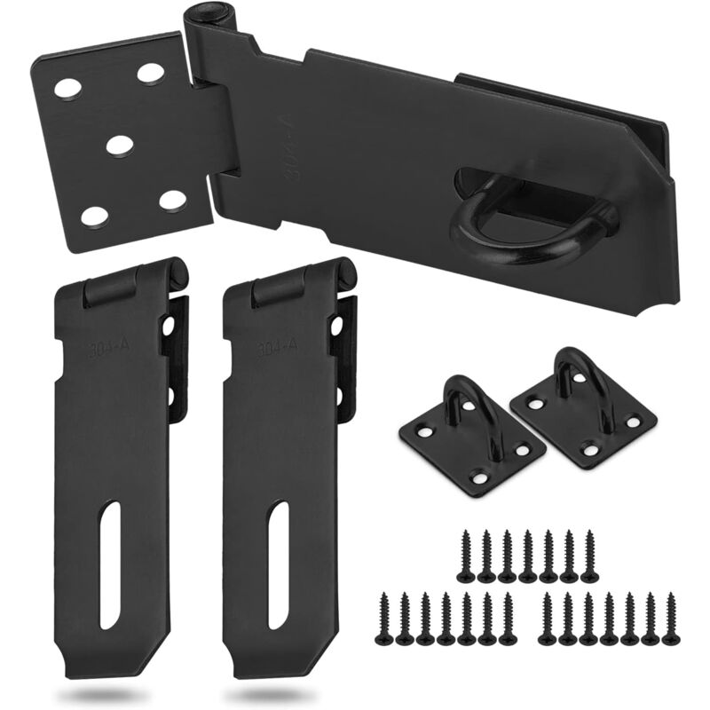 3 Pièces Moraillon de Cadenas avec Vis,Verrou de Porte Acier Inox,Moraillon Loquet pour Placard Tiroir Porte de Garage(Petite Taille)