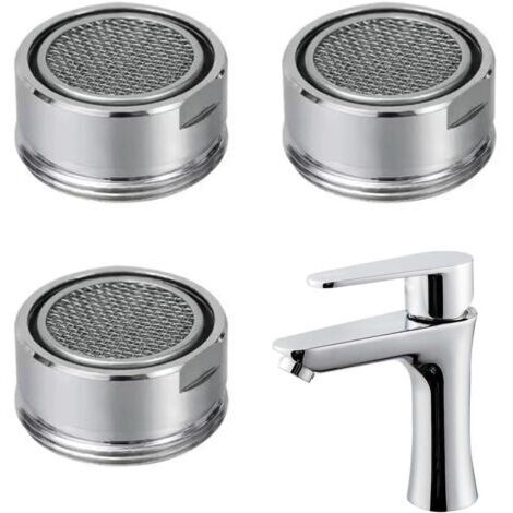3 Pièces Mousseur Robinet, Filtre Embout Bouchon Robinetterie 24mm Accessoires Aerateur Economiseur Femelle Joint Mitigeur,pour Cuisine Bain Salle Robinets Filtro étanchéité Economie Embouts Mousse