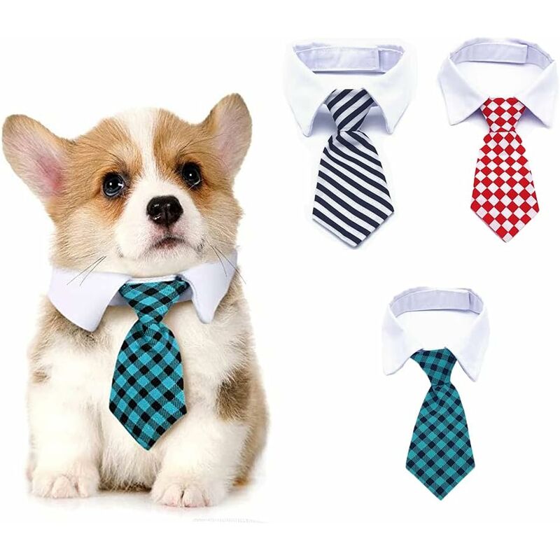 3 Pièces Nœud Papillon Animaux Compagnie, Noeud Papillon Ajustable, Collier Cravate pour Chien, pour Chiens et Chats Cravates de Toilettage