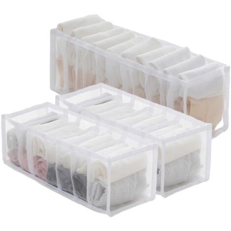 3 Pièces Organisateur de Tiroir Pliable,Boite Rangement Sous Vetement,Rangement Tiroir pour Chaussettes,Sous-Vêtements,Vêtements de Bébé,Cravates