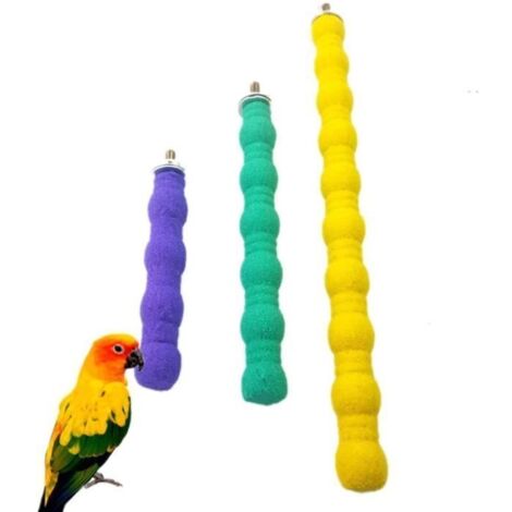 3 pièces Perchoir Perroquet, Oiseau Perchoir Ciment, Oiseaux Perches Perroquet Stand pour Cage 10cm,16cm,26cm Couleur aléatoire