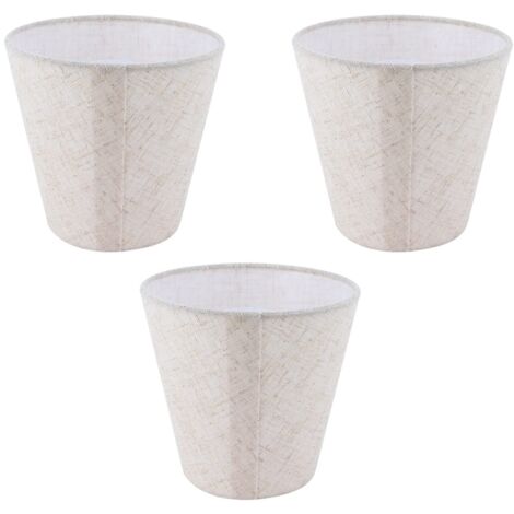 3 Pièces Petit Abat-Jour Baril Tissu Abat-Jour Lin Naturel pour Bougie Lustre Hôtel KTV Décor