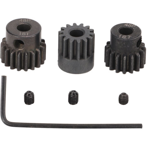 3 Pièces Pignon Moteur RC 48P 14T 16T 18T Antirouille Métallurgie des Poudres pour Moteur 3.175mm 1/10