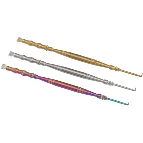 3 Pièces Pinceaux à Cils en Acier Inoxydable, Outils Double Usage pour Sourcils et Séparation des Cils, Forme Bambou pour Lifting et Perm